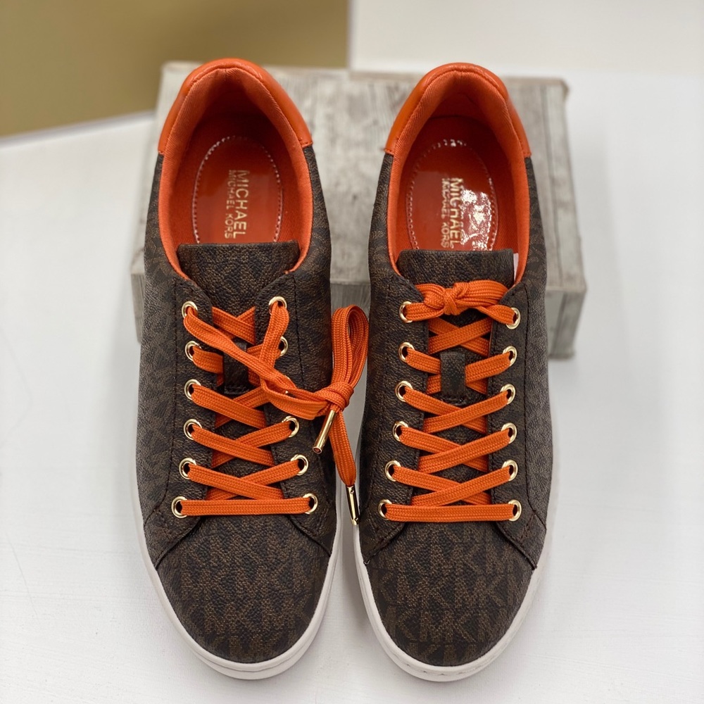 Michael Kors Poppy Lace Up Sneakers Tangerin - Picture 4 of 13